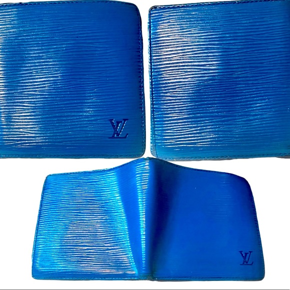 Louis Vuitton Epi Portefeuille Marco Leather Bifold Wallet blue Nice little epi - Picture 9 of 9